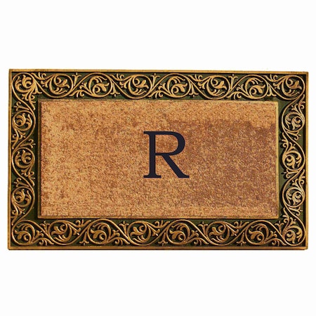 Calloway Mills Monogram Door Mat, Gold, Black, Natural, 18 in W x 30 in L 10001GOLDR